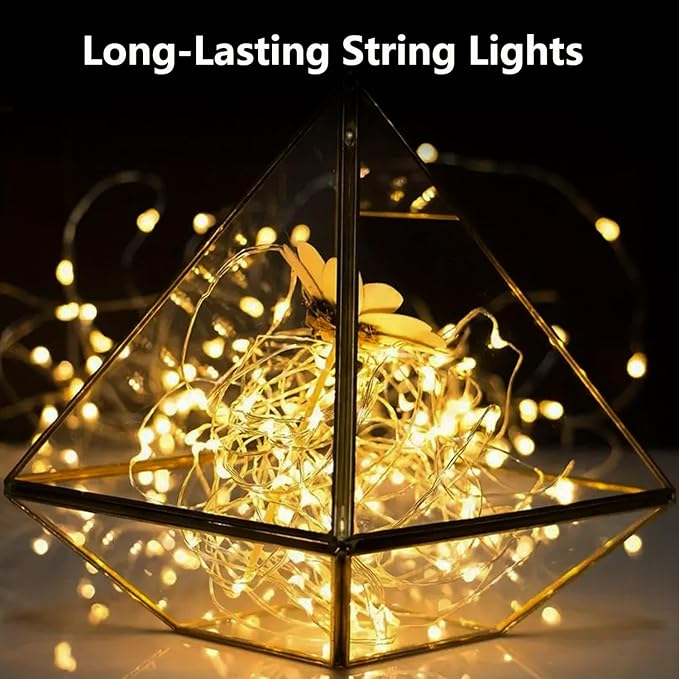 6-Pack Fairy Lights Battery Operated with Timer, 16FT 50 LED String Lights Indoor Outdoor, Cuttable Starry Fairy Lights Waterproof for Christmas Home Bedroom Wedding DIY Centerpiece Decor (Warm White)