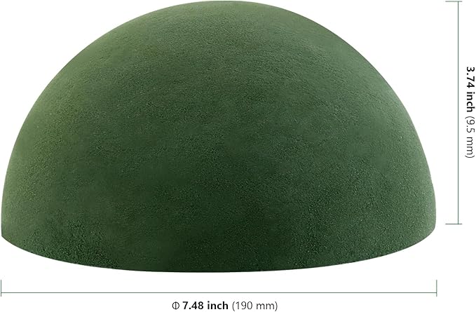 HAKZEON 4 PCS 7.5 Inch Floral Dry Foam Half Ball, Green Foam Half Ball Large, Round Foam Block Green Floral Foam Round Ball for Artificial Plant Arrangement
