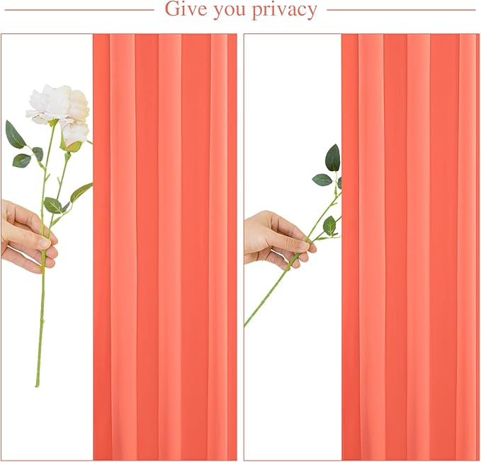 4 Panels Orange Backdrop Curtain for Parties Wrinkle Free Photo Curtains Backdrop Drapes Fabric Decoration for Wedding Birthday Party Baby Shower 20ft(W) x 10ft(H)