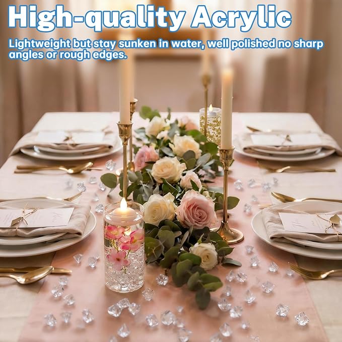 9 Set Cylinder Glass Vases with 14 Floating Candles 1150 Vase Filler 12 Pearl String, 4,6,8 Inch Tall Clear Hurricane Glass Candle Holder for Party Wedding Home Decor Centerpieces for Table Decoration