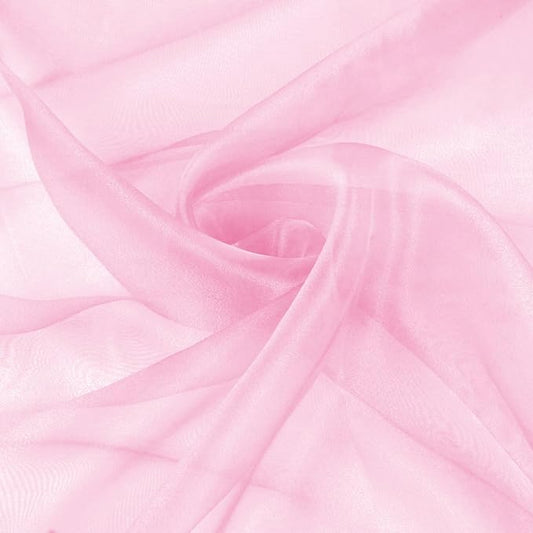 VACVELT Sheer Organza Fabric by The Yard, 60 Inch Wide Light Pink Organza Fabric Bolt Bridal Sheer Tulle Fabric, Silk Organza Roll for Wedding Party Decorations Backdrop Curtain (2 Yards)