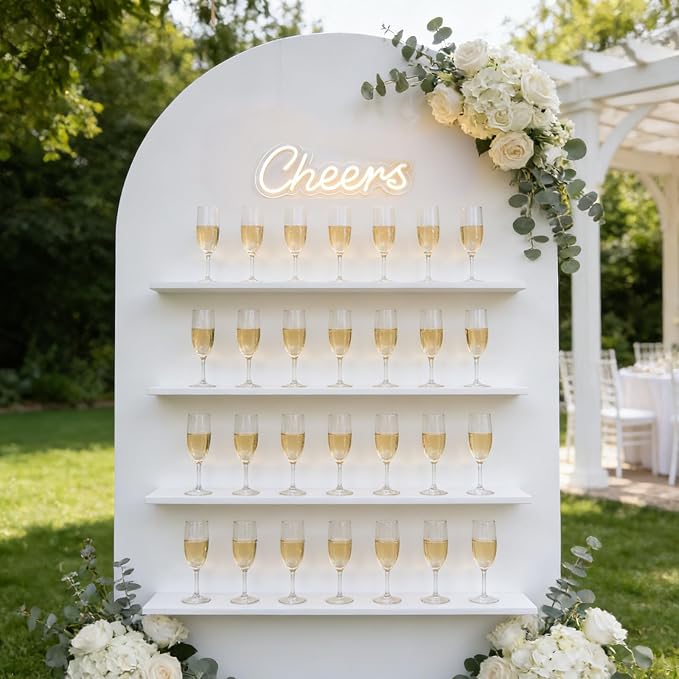 LED Cheers Neon Sign for Home Bar, USB Powered Warm White Bar Light with Dimmable Control, Wedding Party Wall Decor for Kitchen Restaurant 15.75x5.51