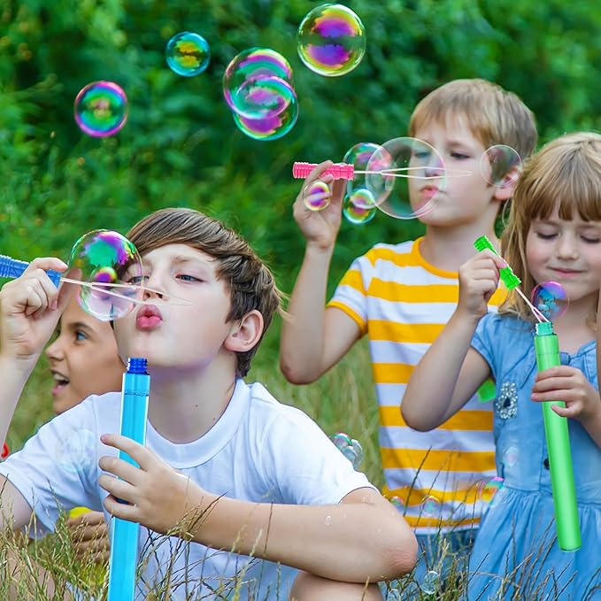AuroTops 48PCS 15'' Big Bubble Wands Bulk, Assorted Colors Bubble kit, Bubble Party Favor for Kids, Summer Indoor/Outdoor Activities, Easter, Goodie Bags, Birthday, Carnival Prizes, Wedding