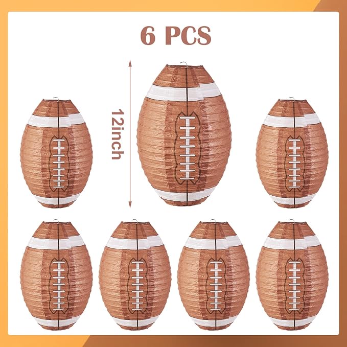Easy Joy 12 Inch Football Party Decorations Football Lanterns Football Paper Lanterns Football Hanging Lanterns Creative Football Party Decorations