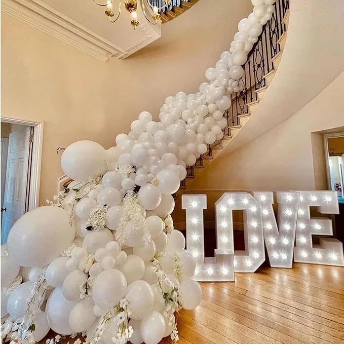 160Pcs White Balloons 12 Inch Latex Balloons for Baby Shower Birthday Wedding Party Decorations