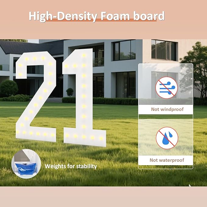 4FT Light Up Numbers, Marquee Numbers 4 Feet Tall Giant Number 5 Mosaic Big Number Sign for 5th 15th 50th Birthday Party Backdrop Anniversary Decorations, Pre-Cut Large Frame