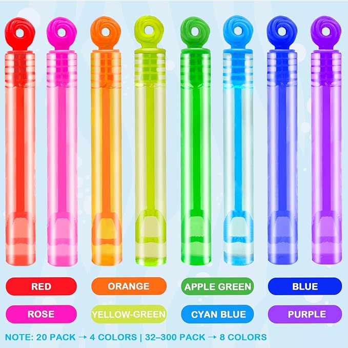 Bulk Neon Mini Bubbles Party Favors for Kids 100 Pack, Small Non Candy Treat Goodie Bag Stuffer Toys Gifts Bulk for Toddler, End of Year School Classroom Carnival Prize for Fourth of July Parade Throw