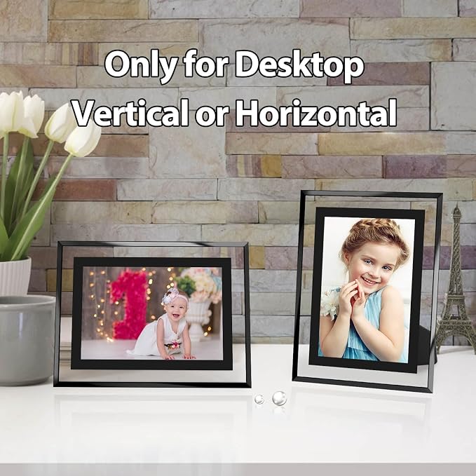 HIKWADERY 4x6 Picture Frames Black - Set of 4, HD Real Glass 4 by 6 Photo Frame for Tabletop Display, Wedding Birthday Mothers Day Gifts (4 x 6, Black)