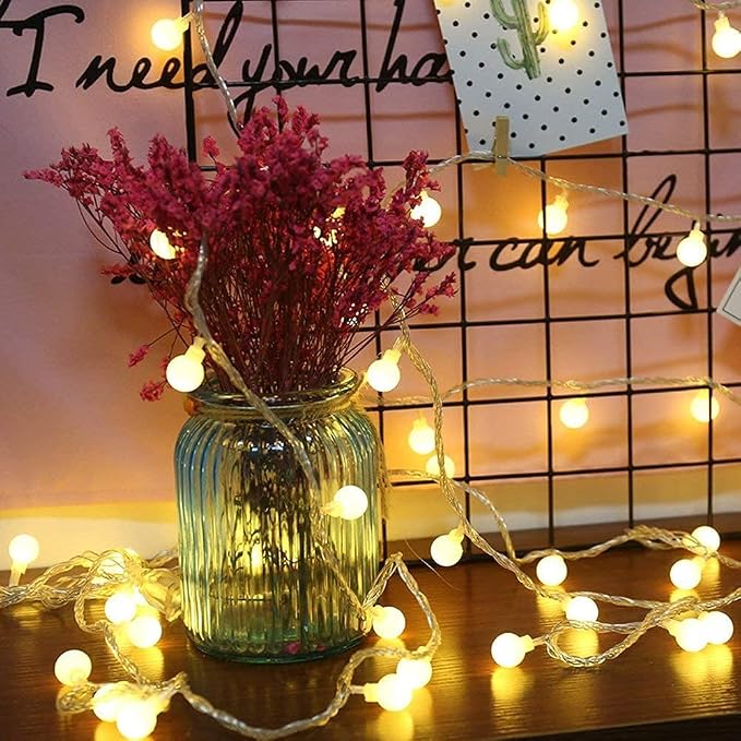 RaThun 65.6FT Globe String Lights, 150 LED Warm White Bulbs, 8 Modes Remote Timer Dimmer, IP44 Waterproof Plug in Fairy Lights for Indoor Outdoor Garden Wedding Bedroom Home Decor