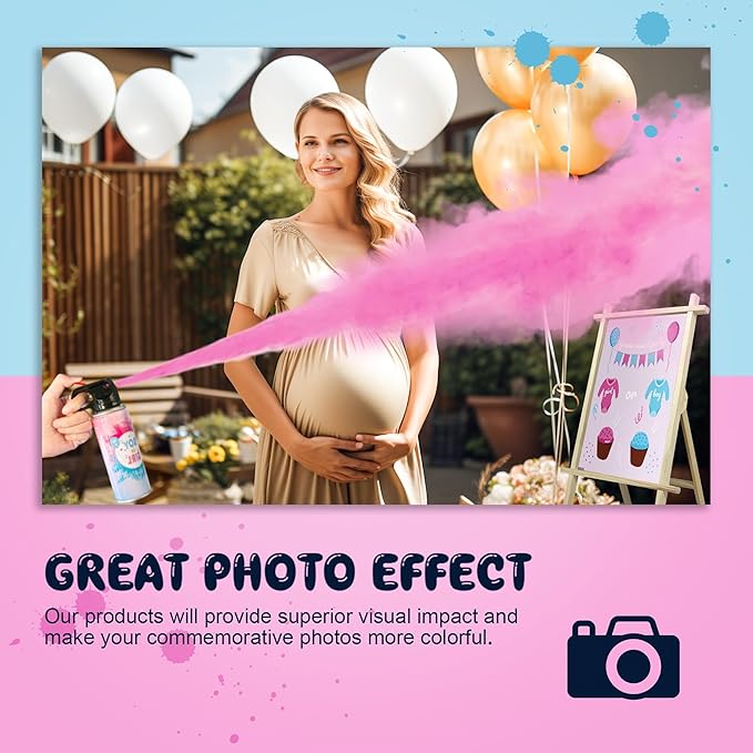 POPUPARTY Gender Reveal Fire Extinguisher Color Blasters, 1 Pink Blaster, 1 Blue Blaster for Baby Boy or Girl Gender Reveal Party