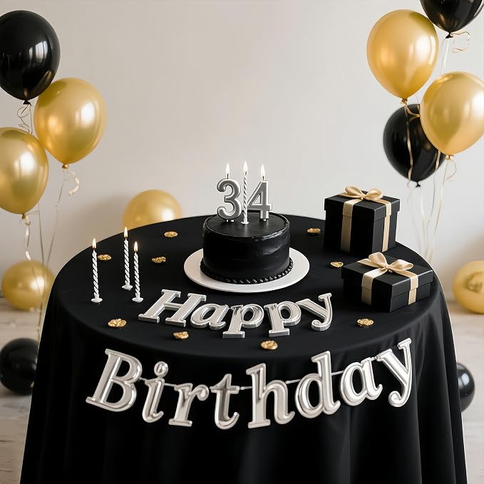 WIGENIUS 6 Pack Black Table Cloth Round Tablecloths 90 Inch,Polyester Table Cloth for 5 Foot Round Tables,Wrinkle Resistant Washable Fabric Table Covers for Party,Wedding Banquet