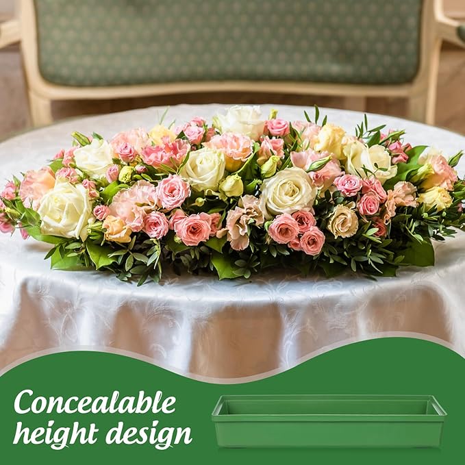 Cabilock 10Pcs Foam Trays for Flower Arrangements Floral Foam Tray Rectangle Plastic Mud Fixing Plates for Wedding Party Centerpiece Decoration