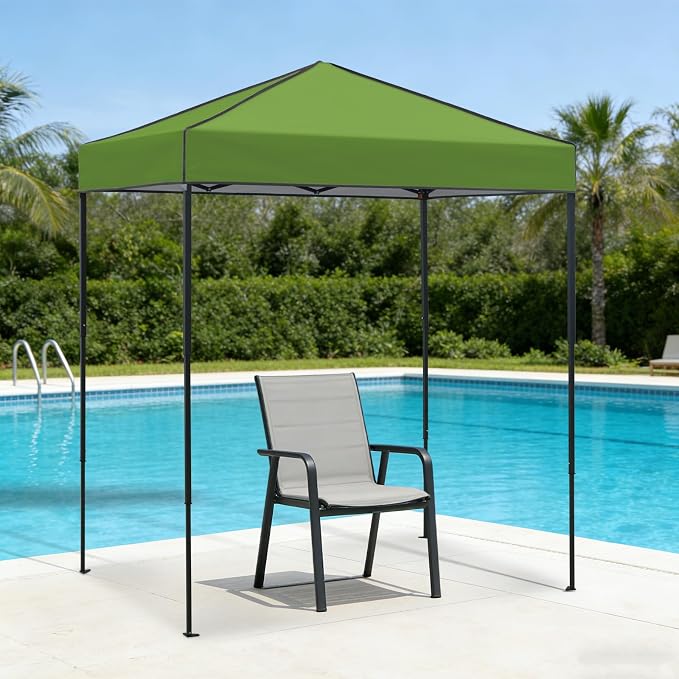 6x4 Pop Up Canopy Tent, Instant Portable Beach Canopy, Outdoor Tent with Carry Bag for Camping, Sports, Tailgating, Events, Grass Green