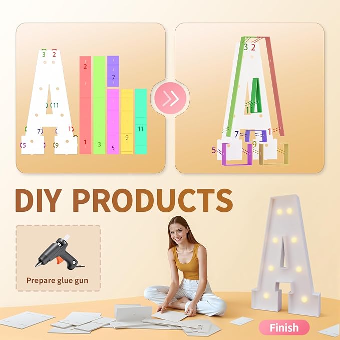 imprsv Marquee Light Up Letters, 3FT Marquee Letters for Birthday Baby Shower Wedding Decorations Light Up Letters for Engagement Party Decor, Large Marquee Letters for Party Decorations, Letter O