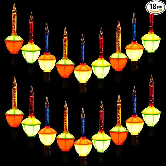 Joiedomi 2-Pack Christmas Bubble String Light - Traditional Bubbles Lights 18 Bulbs with 2 Spare Replacement, Old Fashion Vintage Holiday Decorations for Christmas Tree Fireplace Mantel (Multicolor)