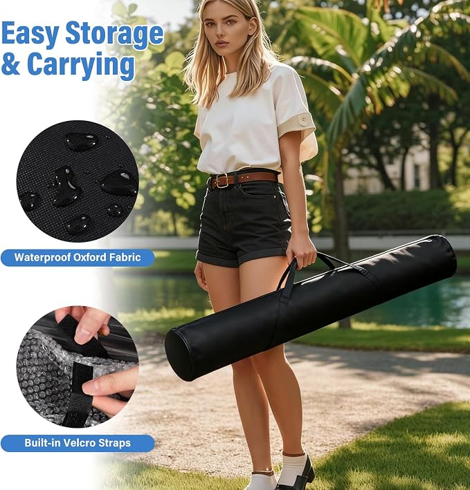 8 x 8 FT Banner Stand Kit, Adjustable Backdrop Stand for Parties, Heavy-Duty Photography Step and Repeat Stand with Portable Bag for Birthdays, Promotions, Exhibitions (Banner Not Included)