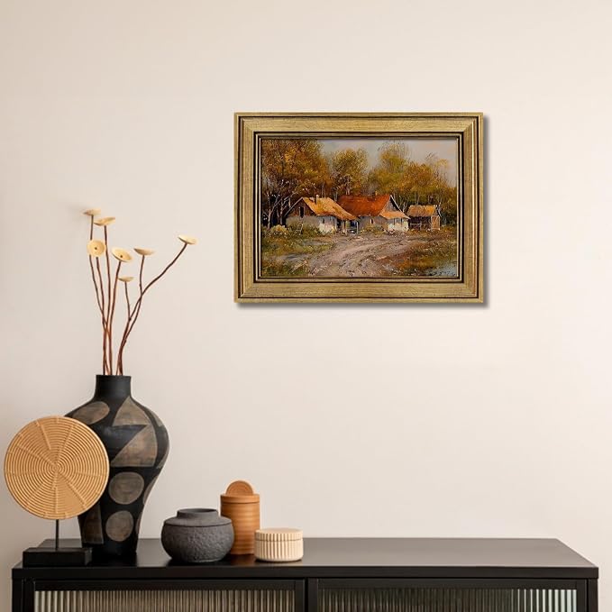 8.5x11 Picture Frame Vintage Gold for Tabletop & Wall Mount | 8.5 x 11 Photo Frame for Living Room, Bedroom, Office Décor & Father's Day Graduation Wedding Gift