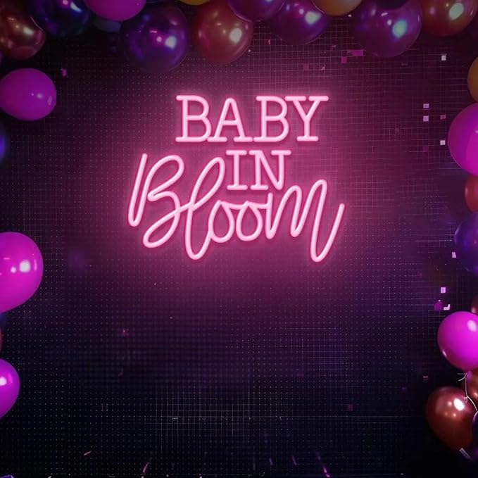 Baby In Bloom Neon Light, Neon Sign Light Decor, Baby Shower Led Light, Bedroom Neon Lights, Wall Decoration
