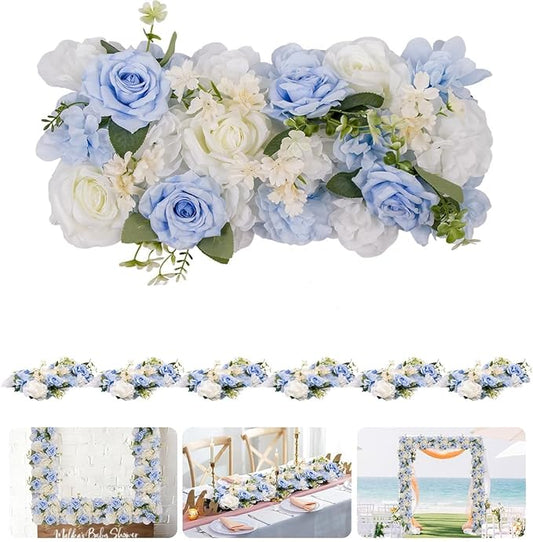 6Pcs Garland Artificial Flowers, Realistic Flower Vines for Wedding Arch Decor, Faux Silk Floral Runner Silk Hanging Flower Vines for Home Garden Outdoor Wedding Arch Party Ceremony