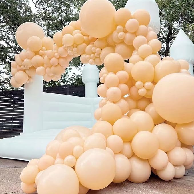 113 Pack Nude Balloons, Beige Apricot Balloon Garland Arch Kit 18/12/10/5 Inch, Neutral Cream Peach Latex Party Balloons, Blush Taupe Helium Balloons for Boho Birthday Wedding Baby Shower Decorations