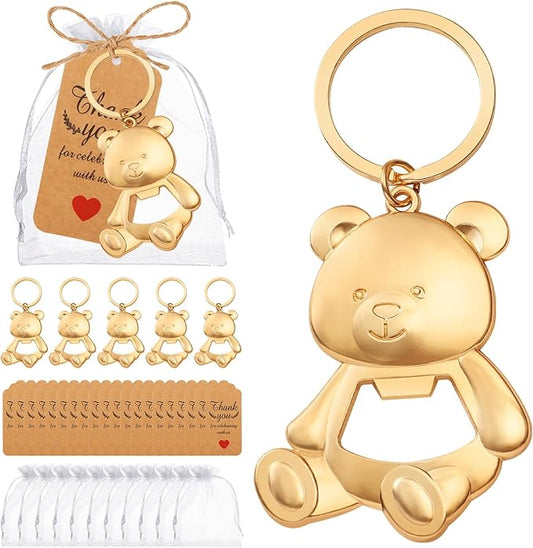 50PCS Bear Bottle Openers Keychain Baby Shower Party Favors Bottle Opener Bears for Theme Party Birthday Return Favors Souvenirs for Wedding Parties Decoration Gifts Supplies(Baby Bear)