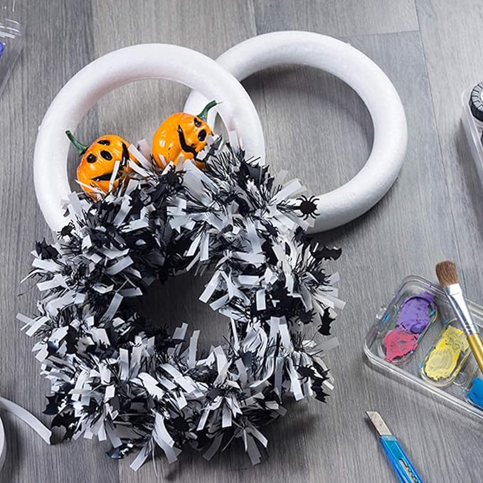 Lyellfe 10 Pieces Foam Wreath Forms, 7.7 Inch Craft Foam Circles, Round Polystyrene Rings, Craft Foam Wreath Circles for DIY, Christmas Holiday, Home Decor