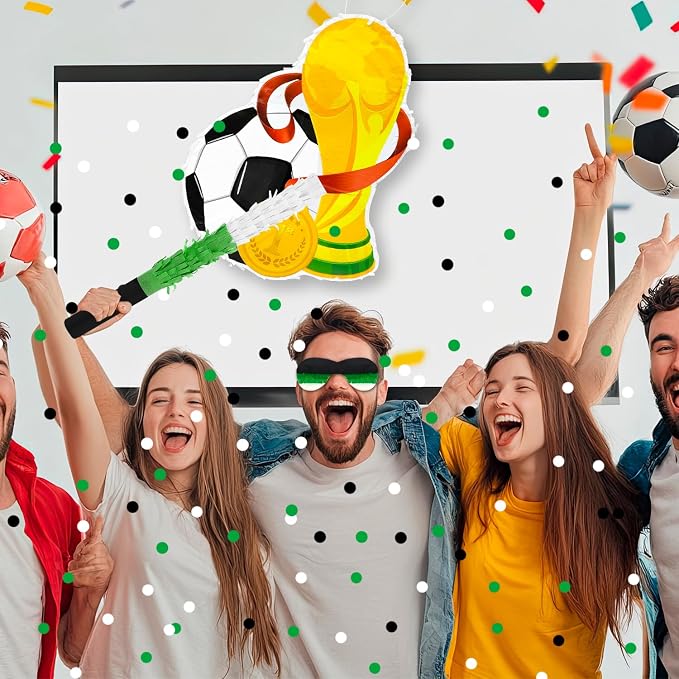 Soccer Birthday Party Decorations, 4 Pcs Soccer Pinatas Bundle 15.1'' Soccer Party Pinata with Stick etc Sports Party Supplies