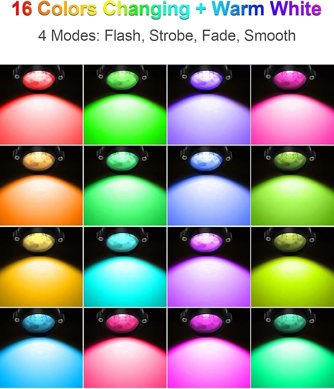 ZUCKEO RGB Spotlights Indoor LED Up Lights with Remote, 120V 10W Halloween Christmas Uplighting Indoor Spot Light, 4.92FT Code Plug in Accent Flood Light Color Changing Landscape Lighting(6Pack)