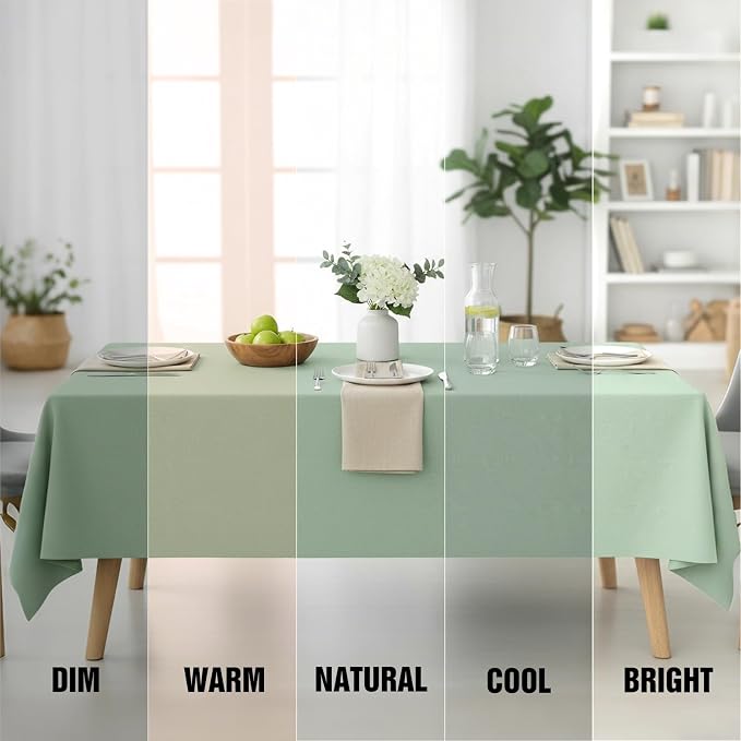 Fixwal 3 Pack Sage Green 60 x 102 Inch Rectangle Tablecloths, Reusable Heavy Duty Washable Polyester Table Covers for 6 Ft Tables, Wedding, Baby Shower, Boho Party, Outdoor, Picnic