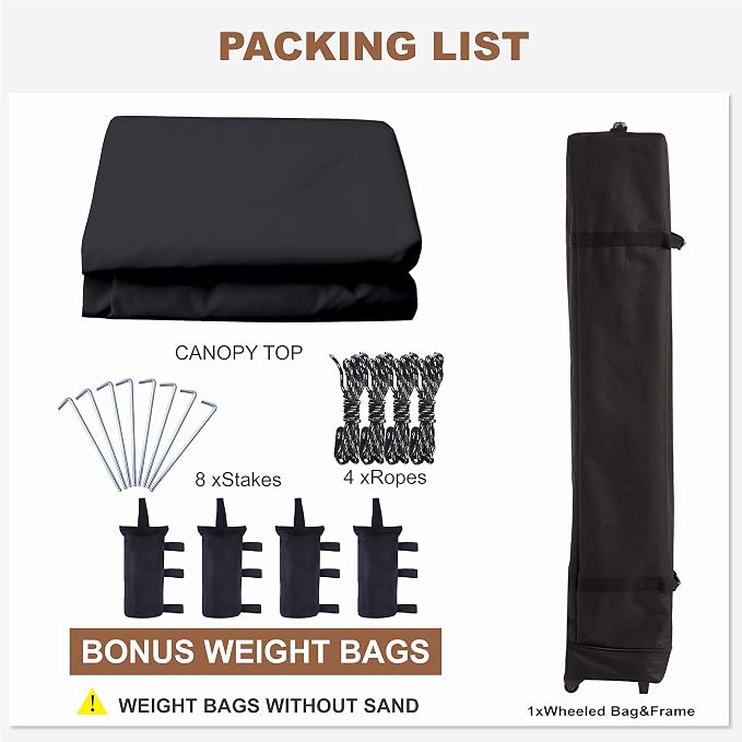 MASTERCANOPY Pop Up Gazebo Canopy with Mosquito Netting (10x10, Black)