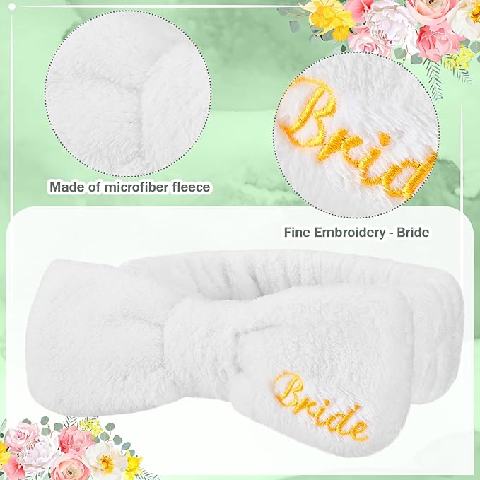 Geiserailie 36 Pcs Bachelorette Party Accessories 12 Bride Spa Headbands 12 Bridesmaid Scrunchies Ties 12 Bachelorette Sunglasses Bridesmaids Proposal Gifts for Wedding Party Favors (Green)