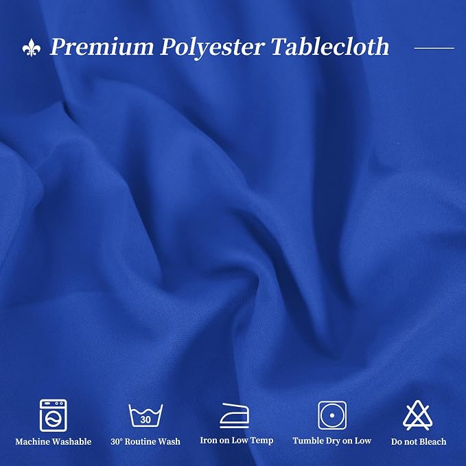 12 Pack 90 Inch Round Royal Blue Polyester Tablecloths - Wrinkle & Stain Resistant, Perfect for Weddings, Banquets, Parties