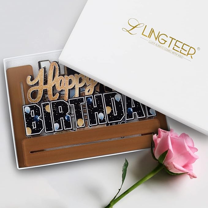 LINGTEER Happy 18th Birthday Gold Acrylic Table Topper Centerpieces Set - Cheers to Eighteen Years Old Birthday 18th Bday Party Gift Decorations.