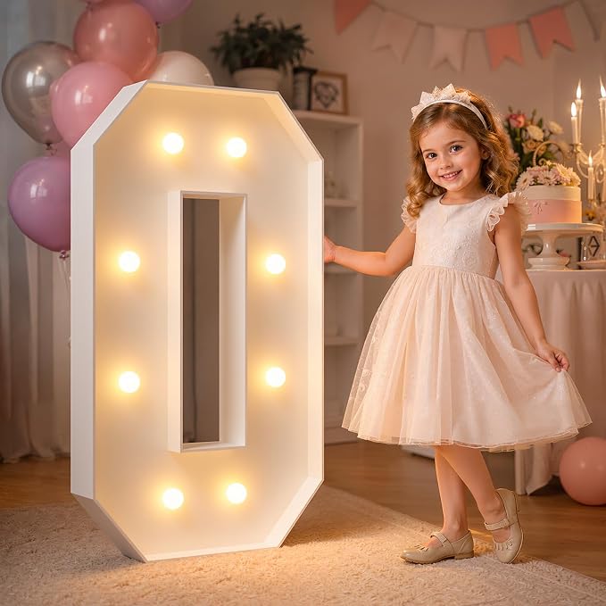 imprsv Marquee Light Up Letters, 3FT Marquee Letters for Birthday Baby Shower Wedding Decorations Light Up Letters for Engagement Party Decor, Large Marquee Letters for Party Decorations, Letter O