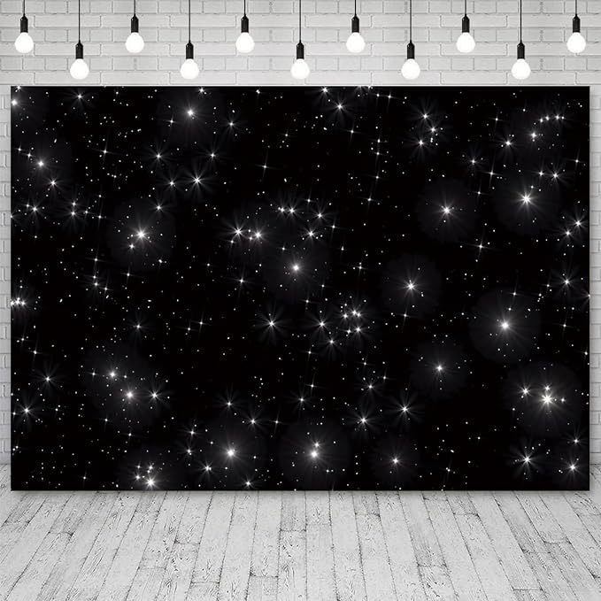 10x8ft Night Sky Stars Backdrop Universe Space Starry Galaxy Photography Background Glitter Nebula Milky Way Boy Girl Birthday Baby Shower Decorations Wedding Party Photo Booth Prop