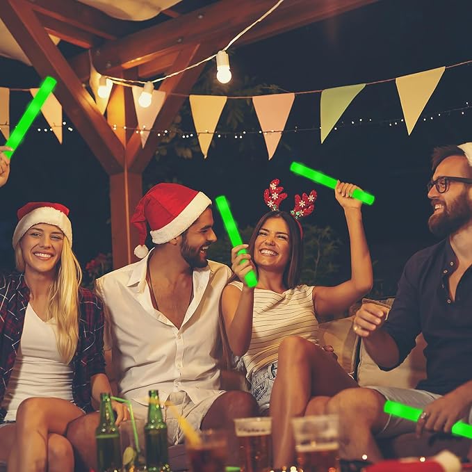 60Pcs LED Glow Foam Sticks Bulk,Light Up Glow Sticks with 3 Flashing Modes,Green Glow Wands Party Pack,Glow In The Dark Party Supplies for Halloween,Christmas,St.Patrick,Easter,Birthday