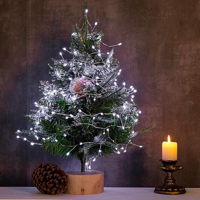 Fairy Lights Plug in, 20 Feet 200LED Cool White Silver Wire Firecracker Firefly Lights with Remote, Waterproof Copper Wire Lights for Bedroom Wreath Window Wedding Christmas Tree Decoration