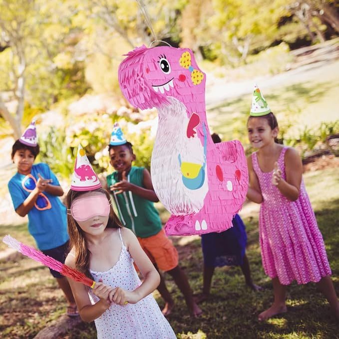 Dinosaur Piñata - Dinosaur Birthday Party Supplies for Girls Kids Dino Themed Party Piñata Bundle Set Perfect Party Game Activity Decoration