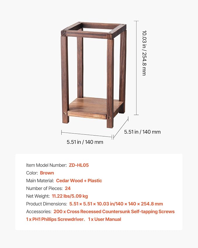 VEVOR 24 Pcs Wooden Wedding Lantern, Cedar Wood and Plastic Wooden Lantern Candle Holder, Rustic Decorative Home Centerpiece Ideal for Wedding Table Party Farmhouse Indoor Decor, Brown