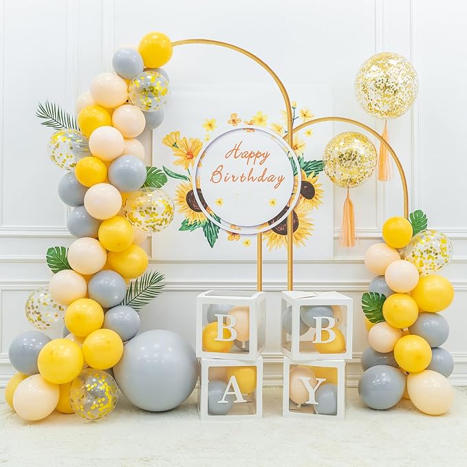 Metal Arch Backdrop Stand Set of 2 (7.2FT/6FT), Wedding Arch Stand Gold Backdrop Arch Stand, Wedding Arch Frame for Ceremony, Birthday Party, Baby Shower, Garden Arch Decoration