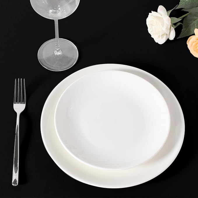 sancua Black Round Tablecloth 108 Inch Diameter, 8 Pack - Circle Polyester Fabric Table Cloth for Wedding Party Reception Banquet Birthday, Washable Formal Table Cover (Fit 42-96 Inch Tables)