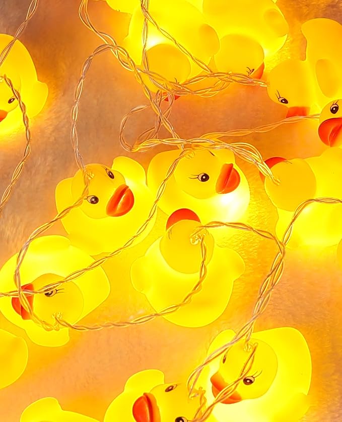 AceList 60 LED Rubber Ducks String Lights with USB & Waterproof Battery Box, Christmas Ducks, Unique Gifts for Jeep Ducks Lovers, Yellow Rubber Ducks for Party, Birthday, Christmas Decor