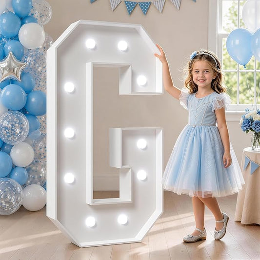 Marquee Letters - 4FT Cool Light G, Large GRAD Letters for Birthday, Anniversary, Wedding Party Decorations (DIY Kit) 25pcs Accessory Set