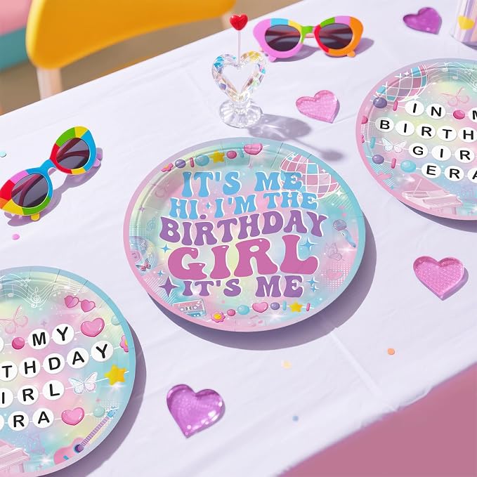 cocomigo 249pcs In My Birthday Girl Era Decorations Complete Party Set, Serves 20 Guests, In My Birthday Girl Era Party Supplies, includes Banner, Balloon Arch, Backdrop, Plates and Napkins Kit, etc