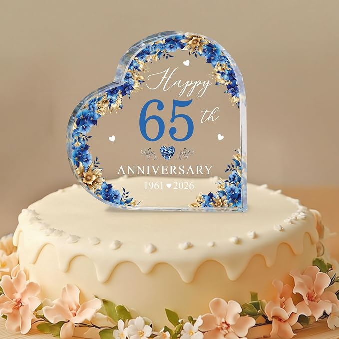 65th Wedding Anniversary Acrylic Cake Topper, 65 th Anniversary Decorations, 65 Wedding Topper, 65 Years Of Married Gifts (65th Anniversary 2026)