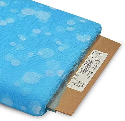 Expo International Premium Flocked Polka Dot Fabric Bolt of 54" X 25 Yards | Turquoise Tulle