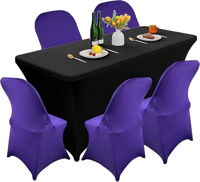 40PCS Stretch Spandex Folding Waterproof Chair Covers,Universal Fitted Chair Cover Protector for Wedding Party Banquet Holidays Celebration Decoration(Purple)
