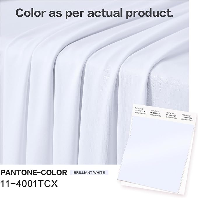 50ft×12ft White Backdrop Curtain for Wedding Parties, 10 Panels Wrinkle Free Polyester Photo Backdrop Drapes Back Drop Cloth for Birthday Photography Background