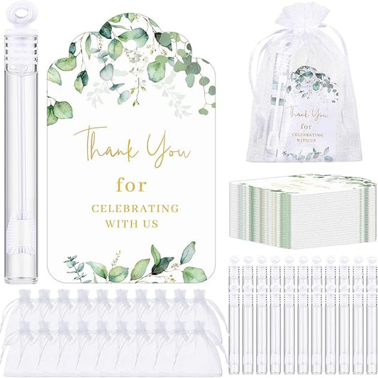 Foilswirl 50 Sets Flower Wedding Bubble Wands Bulk Party Favors White Mini Bubble Stick for Guests Greeting Card Goodie Bag Stuffer Wedding Bubbles for Send off Valentine Gift Celebration Party Supply