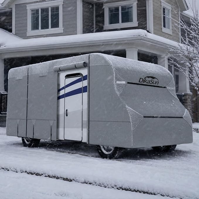 Class C RV Cover 26' ~ 29', 7 Layers Top Motorhome Cover, Heavy Duty Anti-UV Camper Cover Windproof Ripstop Class C Travel Trailer Cover